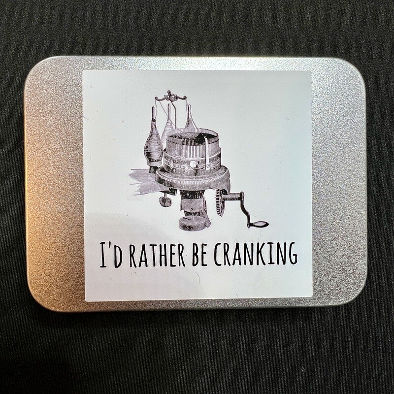Knitter's Toolkit - I'd Rather Be Cranking - Metal Box