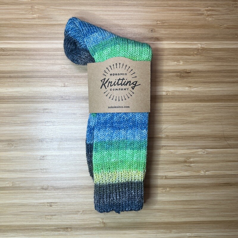 Woman's Crew Sock Size 4 - 5 Aruba Stripes - Mismatched