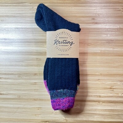 Women's Crew Sock Size 9-10 Black Magic Rose