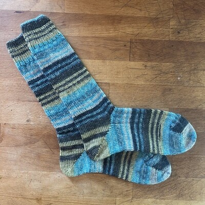 Woman's Crew Sock Size 5 - 6 Edenderry - Teal, Green, Gray