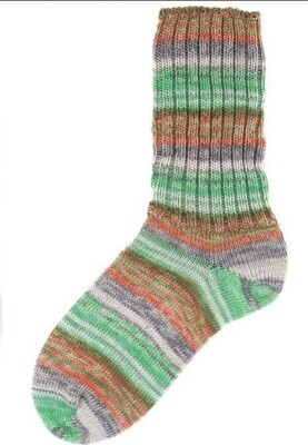 Woman's Sock Size 8-9 Westfield Soft Green Tan Gray Stripes 4147