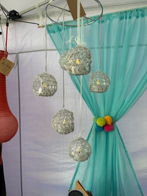 Glass Globe Hanging Chandelier - Silver Glass Globe Hanging Chandelier - Silver