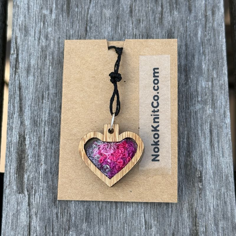 Warm And Fuzzy Heart Necklace - Mini Embroidered Pendant