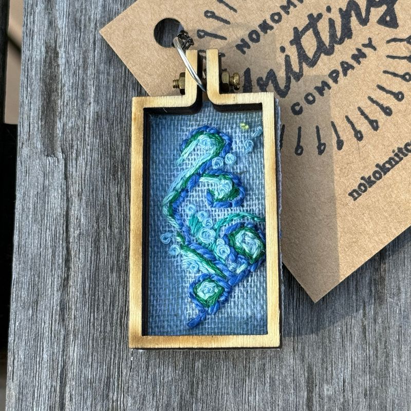 Misty Blue Fog - Mini Embroidered Necklace