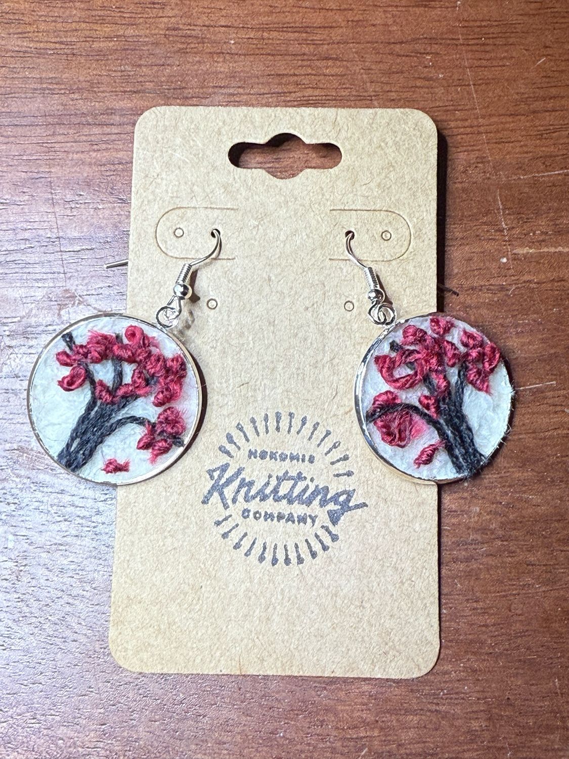 Lovely Red Fall Leaves Tree Earrings