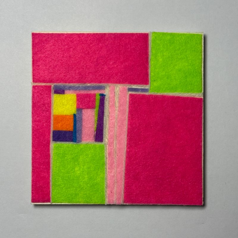 Abstract Neon Pink and Lime - Yarn Revival