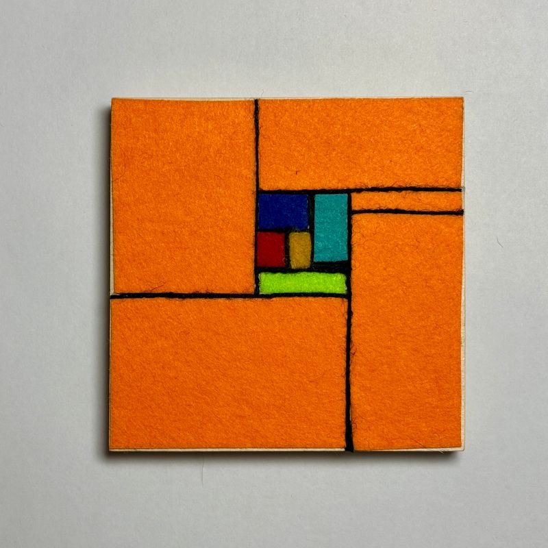 Abstract Hunter Orange with Neons - Yarn Revival