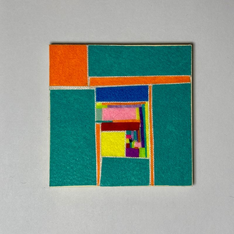 Abstract Teal and Orange Neons - Yarn Revival