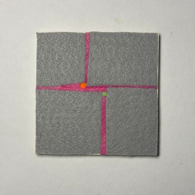 Abstract Neutral Gray with a Touch of Neons - Yarn Revival Abstract Neutral Gray with a Touch of Neons - Yarn Revival