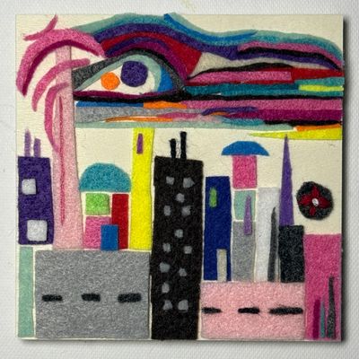 Abstract Urban Landscape - Yarn Revival Abstract Urban Landscape - Yarn Revival