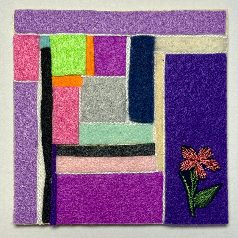 Abstract Purple Pink Plus and Flower - Yarn Revival