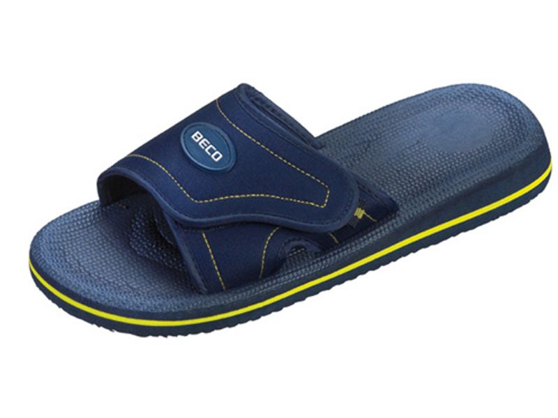 BEco slipper velcro blauw