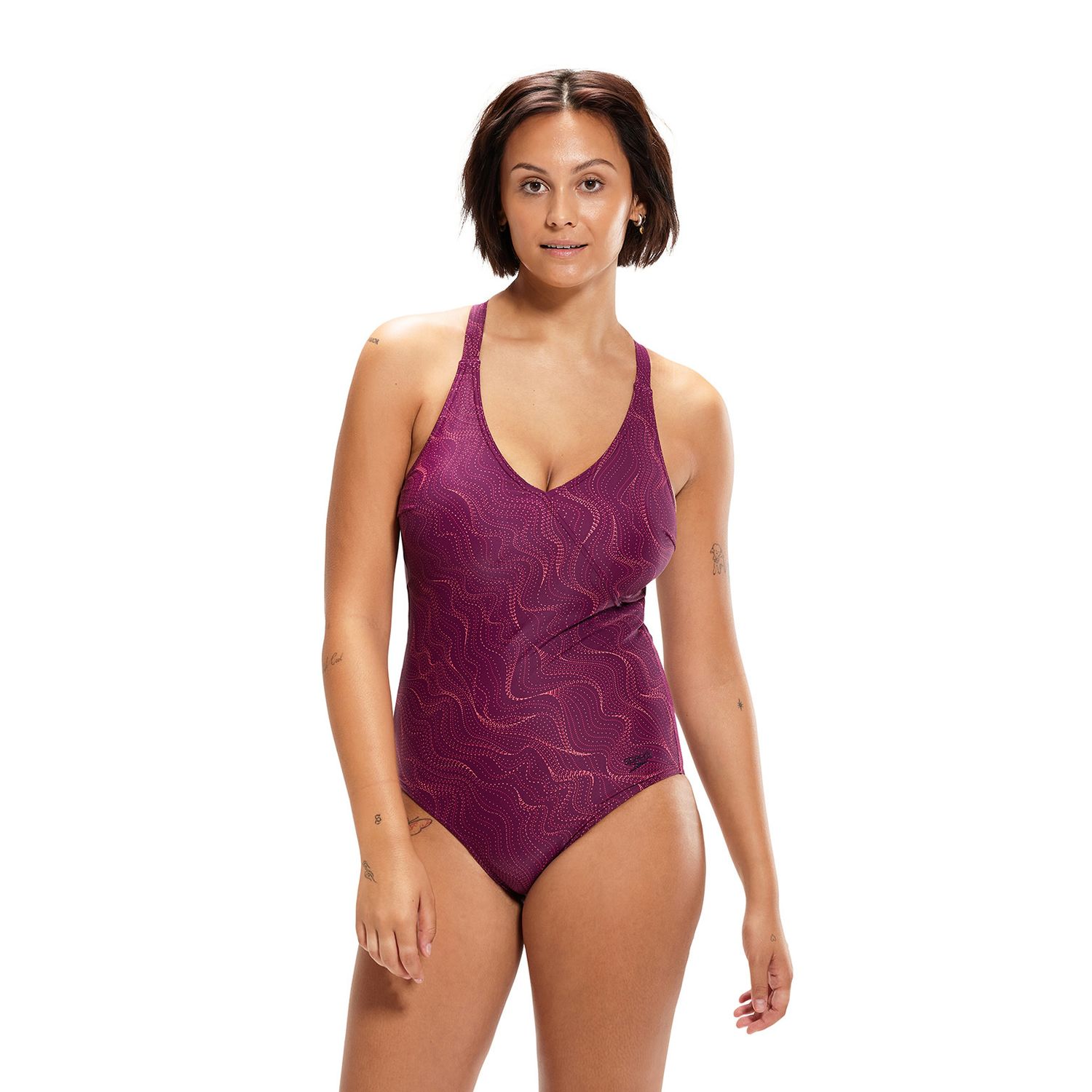 Speedo Badpak Womens Lexi printing Shaping pur (Large tot 3XL)