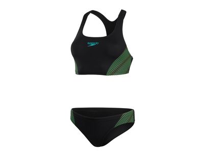 Speedo 2 Delig badkostum black/green sport