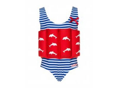 beverley kids drijf-zwempakje Rood / blauw met haaien