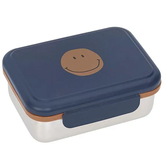 Lunch box stainless steel smiley navy