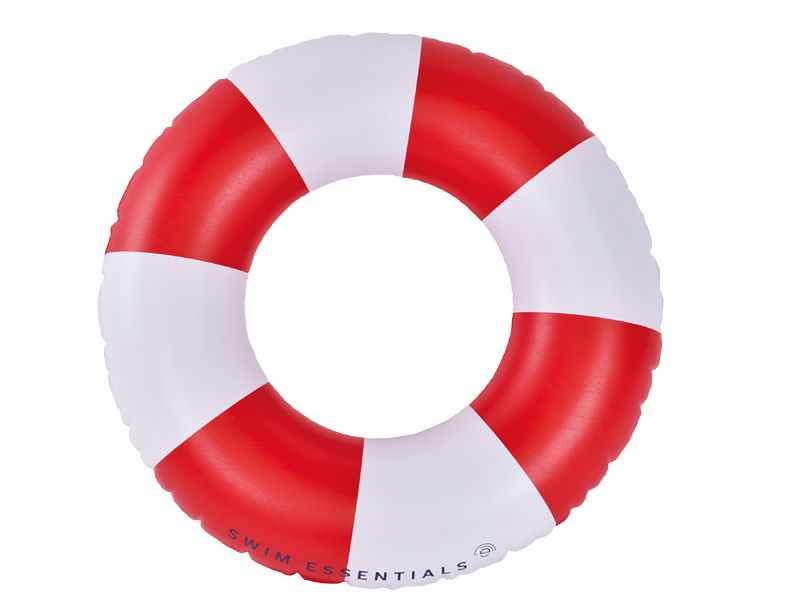 Swim Essentials wit met rode strepen