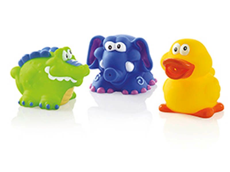 Nuby Spuitende badspeeltjes: Krokodil, Olifant en Eend - 3m+