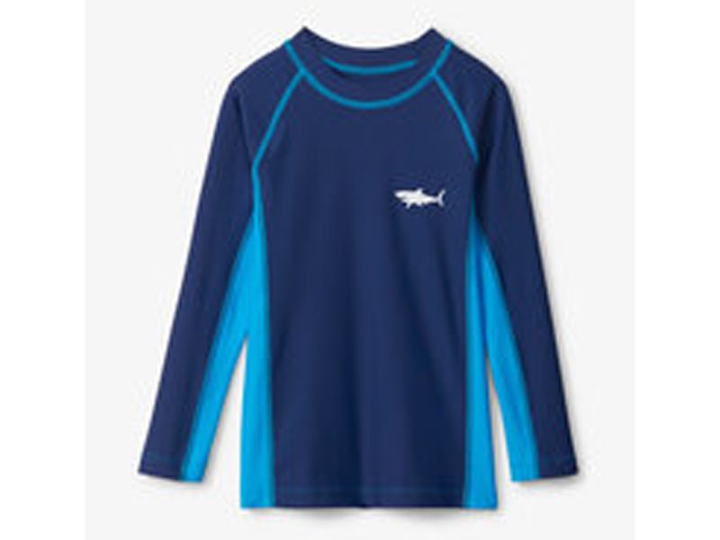 Hatley kids Uv shirt blauw ocean lange mouwen