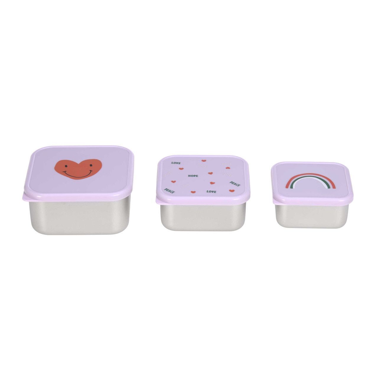 Snack box set 3pcs smiley harts
