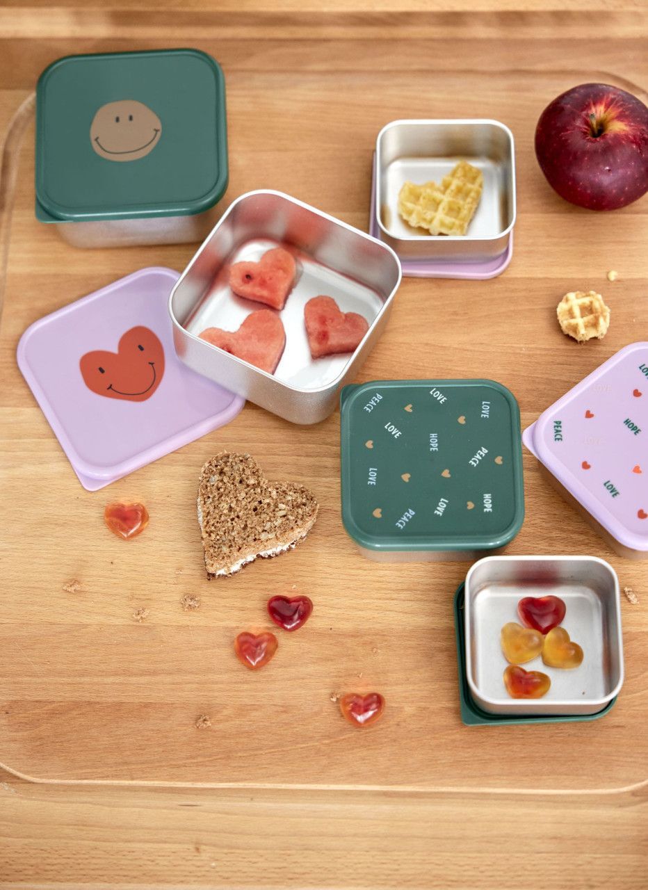 Snack box set 3pcs smiley harts