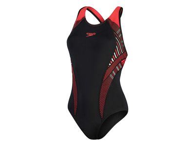 Speedo Badpak END+ plastisol laneback zwart / rood