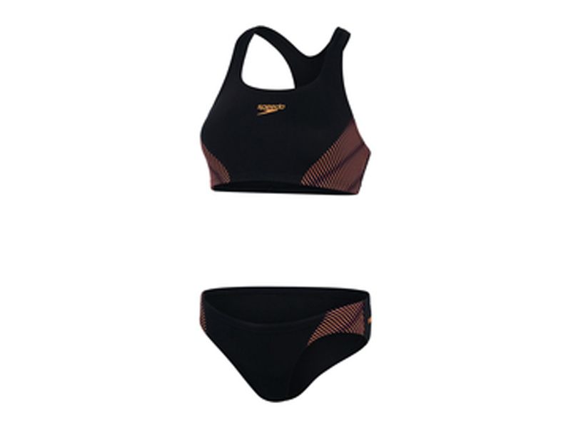 Speedo 2 Delig badkostum black/orange sport