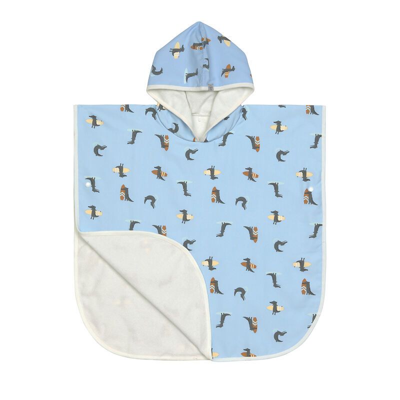 Poncho crocodile sky bleu