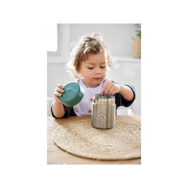 Food jar happy prints smiley green