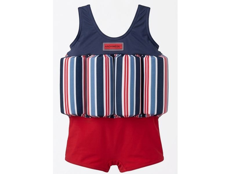 archimede Drijfpakje stripes Bleu/red