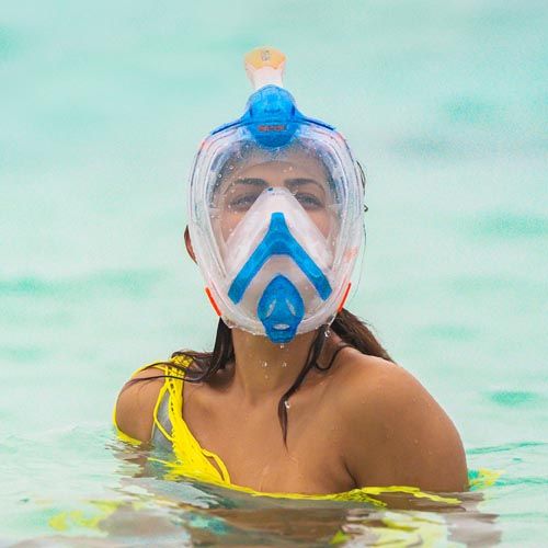 Snorkelmasker S/M blauw /oranje