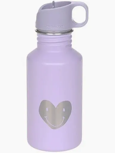 Stainless steel fles purple harts 500ml