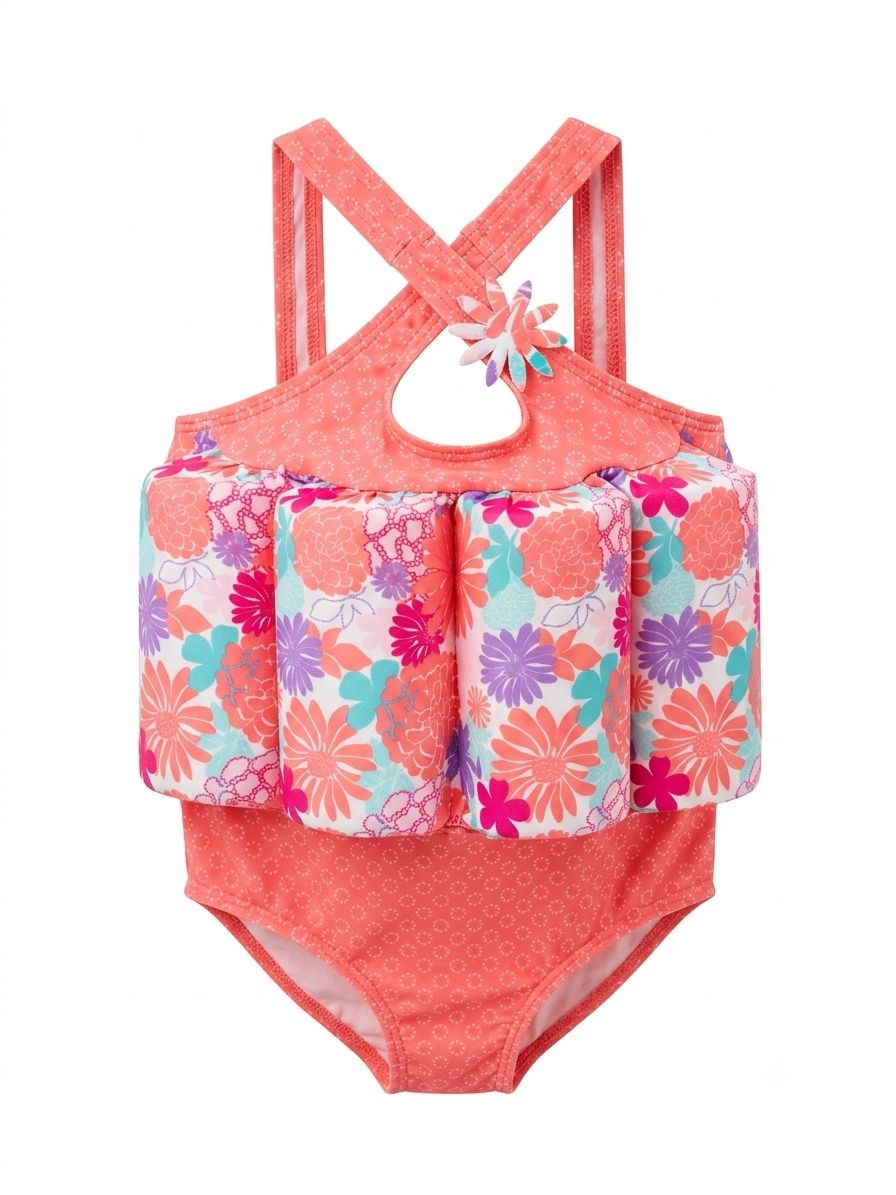 archimede Drijfpakje Coral Pink/flowers