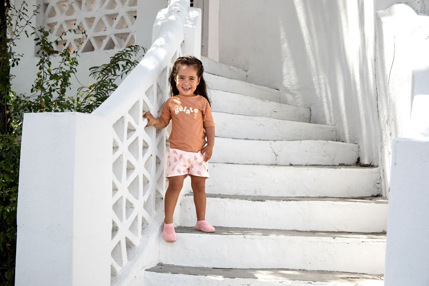Lassig Zwempamper board short Ice cream pink - girls