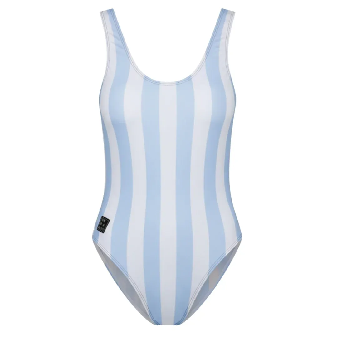 Badpak blauw met strepen
