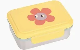 Lunch box stainless steel yellow flower