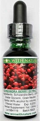 Schisandra Berry  1:1 Extract. 1 Ounce Bottle.  Free Shipping.