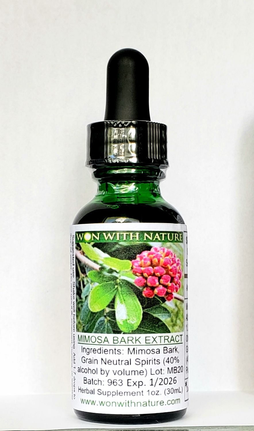 Mimosa Bark Extract. Mood Elevator. 1 Ounce Bottle. Free Shipping.