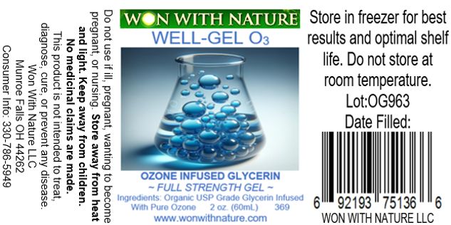"WELL-GEL O3"     Ozone Infused USP Grade Organic Glycerin.    2oz. bottle. Buy 3, Get 1 Free. Shipping Included.