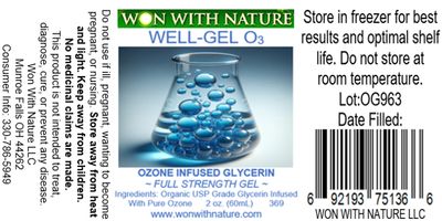 "WELL-GEL O3"     Ozone Infused USP Grade Organic Glycerin.    2oz. bottle. Buy 3, Get 1 Free. Shipping Included.