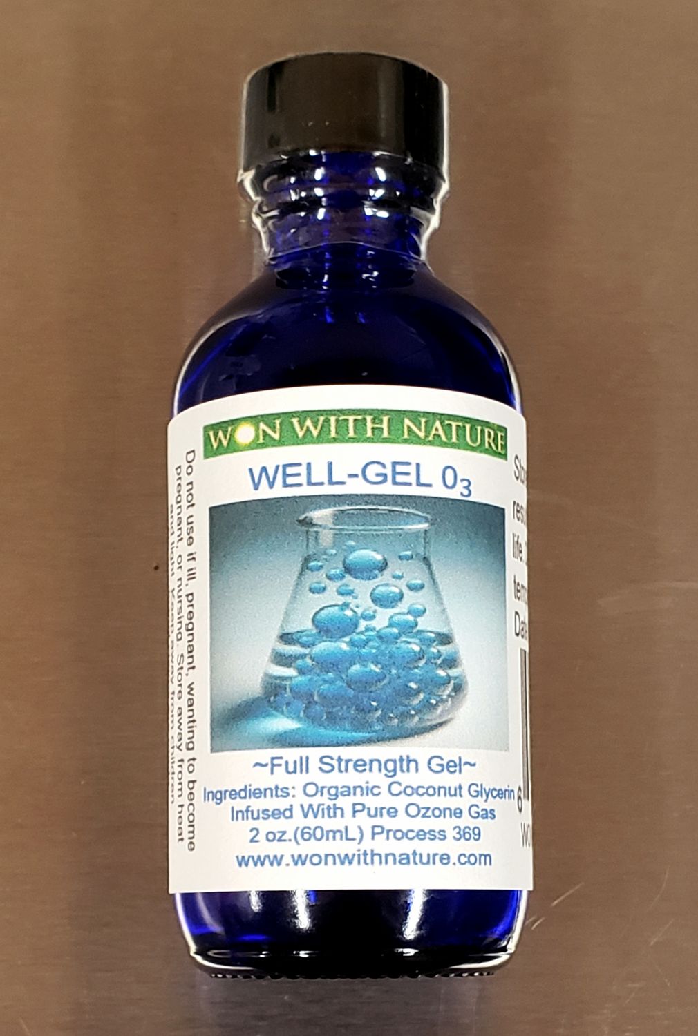 "WELL-GEL O3"     Ozone Infused USP Grade Organic Glycerin.    2oz. bottle. Buy 3, Get 1 Free. Shipping Included.