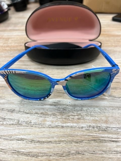 Tropical Sunglasses W/ Case, Color: Blue, Size: OneSize