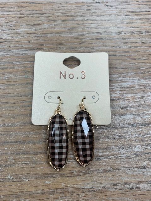 Black Plaid Earrings