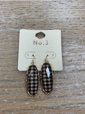 Black Plaid Earrings