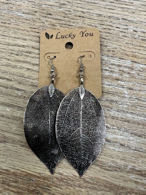 Black Leaf Earrings