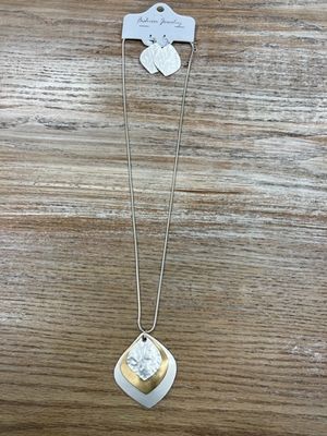Long Silver Gold Layered Necklace