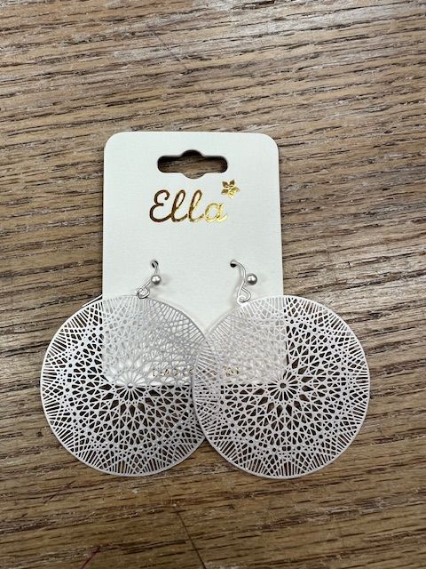 Silver Circle Mandala Earrings