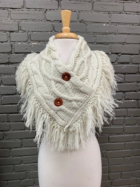 Knit Neck Warmer w/ Fringe