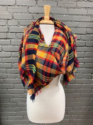 Checker Plaid Blanket Scarf