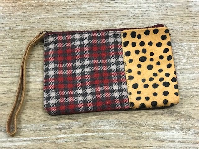Plaid Cheetah Zip Pouch